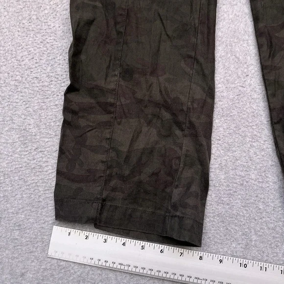 Level 99 Bette Seamed Trouser Size 28 Midnight Camo Belted High Rise Linen Blend - Picture 9 of 11